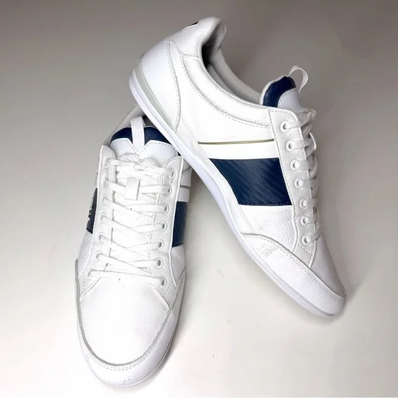 Lacoste Men's Chaymon Leather Sneakers White Size- 8.5 M - Picture 7 of 9